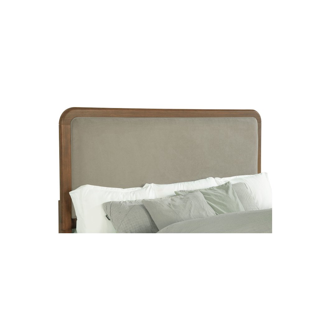 Maderia 57-inch Upholstered California King Panel Bed Walnut. Picture 8