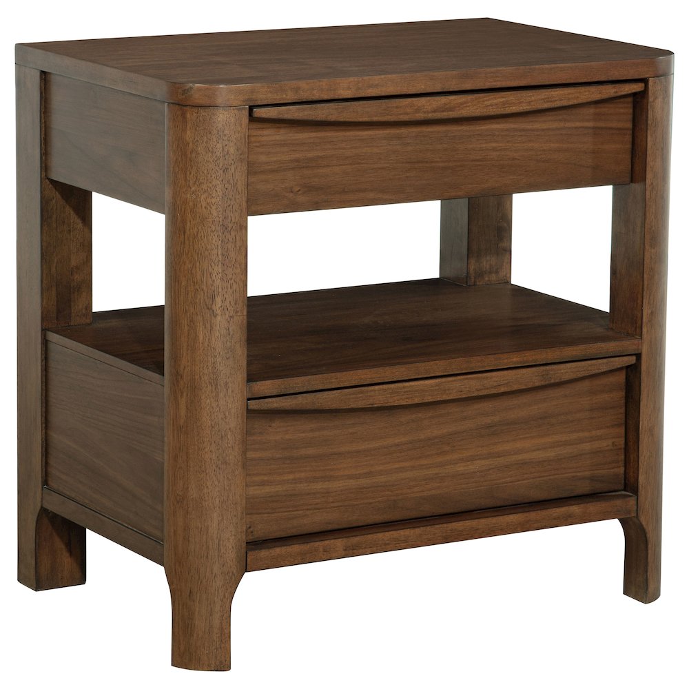 Maderia 2-drawer Nightstand Bedside Table Walnut. Picture 1