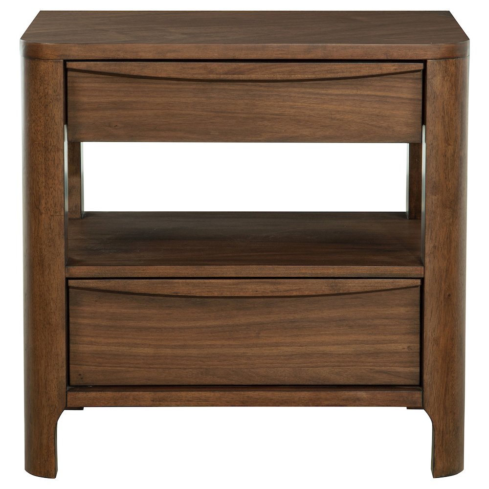 Maderia 2-drawer Nightstand Bedside Table Walnut. Picture 3