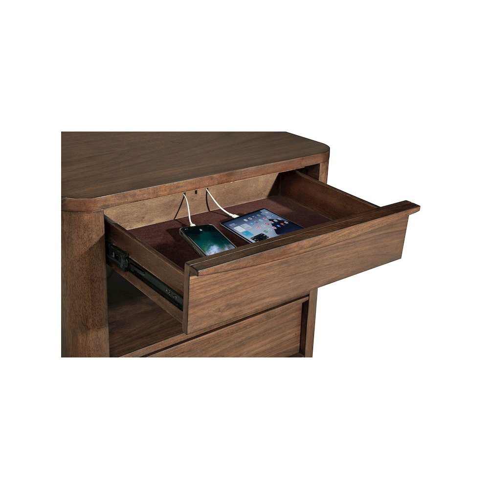 Maderia 2-drawer Nightstand Bedside Table Walnut. Picture 13