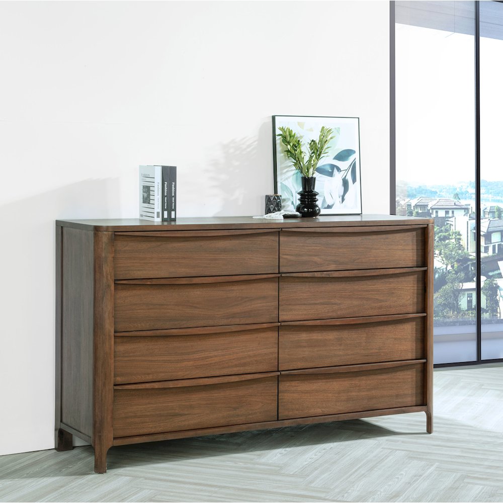 Maderia 8-drawer Dresser Cabinet Walnut. Picture 10