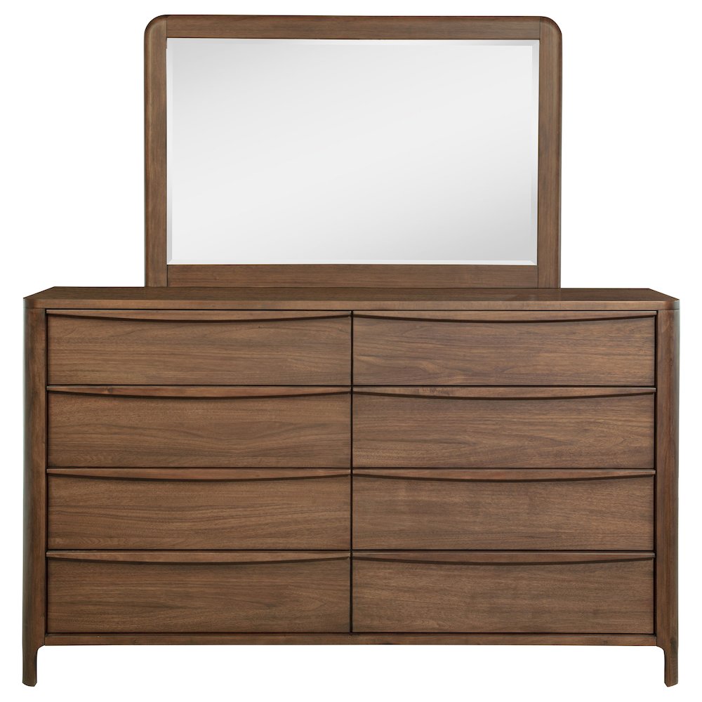 Maderia 8-drawer Dresser and Mirror Walnut. Picture 3