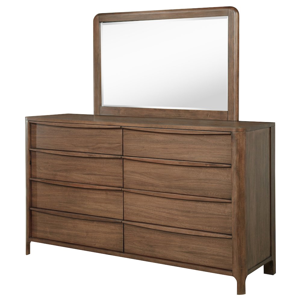 Maderia 8-drawer Dresser and Mirror Walnut. Picture 4