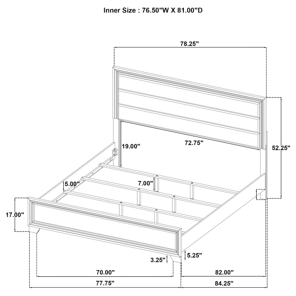 Wright 50-inch Upholstered Eastern King Bed Brown Oak. Picture 5