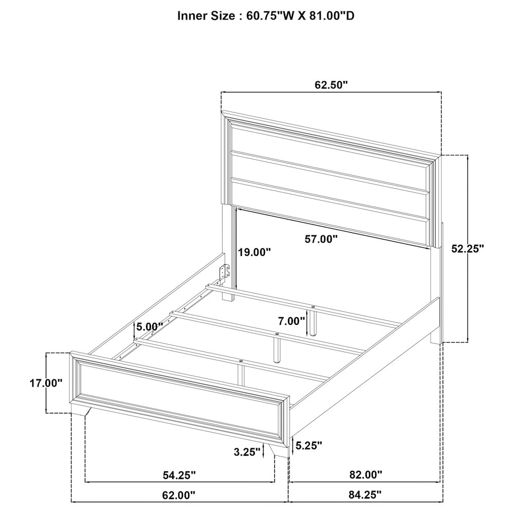 Wright 50-inch Upholstered Queen Bed Brown Oak. Picture 5