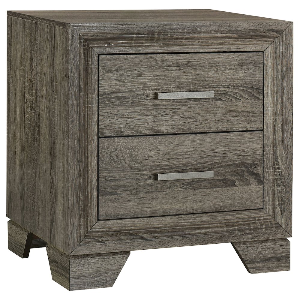 Wright 2-drawer Nightstand Bedside Table Brown Oak. Picture 1