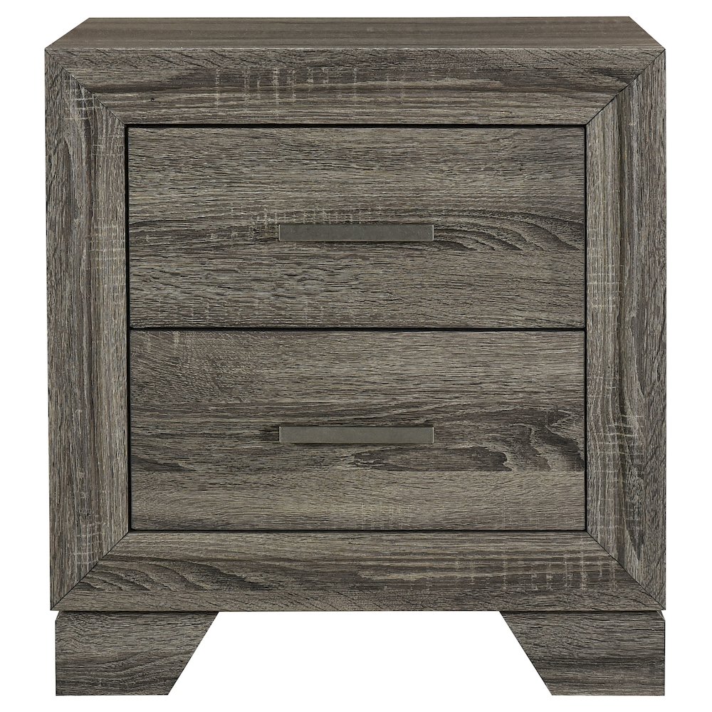Wright 2-drawer Nightstand Bedside Table Brown Oak. Picture 3