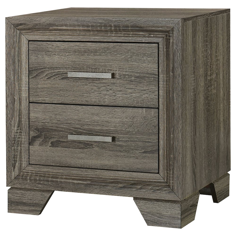 Wright 2-drawer Nightstand Bedside Table Brown Oak. Picture 4