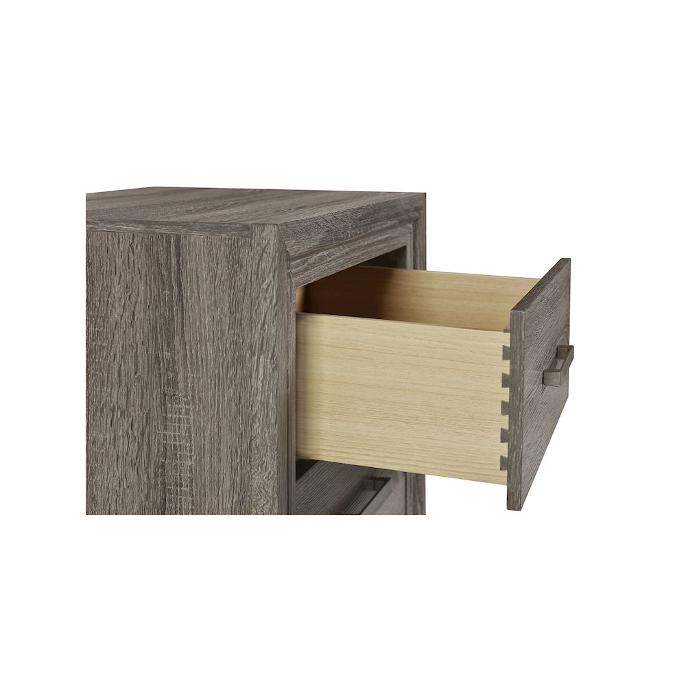 Wright 2-drawer Nightstand Bedside Table Brown Oak. Picture 15