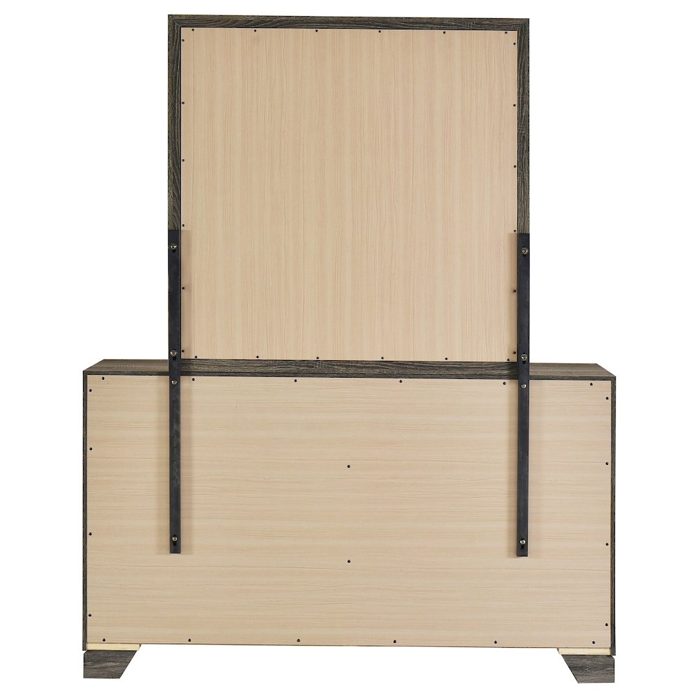 Wright 6-drawer Dresser and Mirror Brown Oak. Picture 7