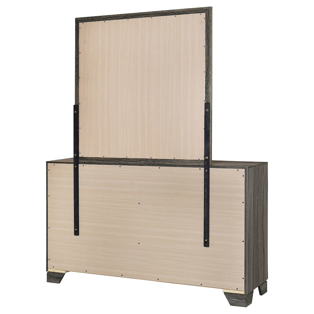 Wright 6-drawer Dresser and Mirror Brown Oak. Picture 8