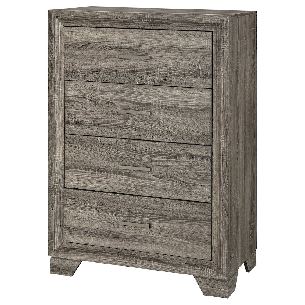 Wright 4-drawer Chest of Drawers Brown Oak. Picture 4