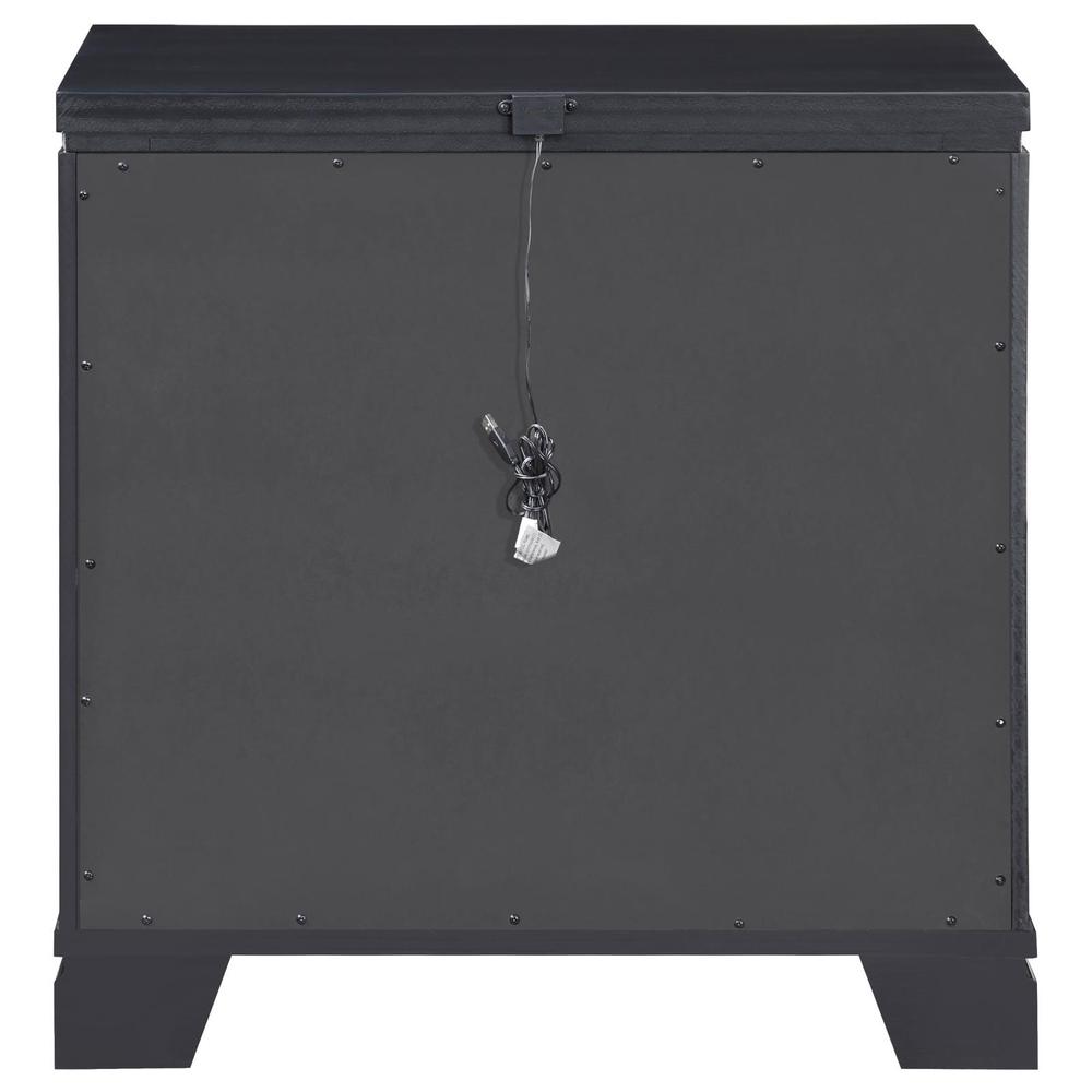 Cappola Rectangular 2-drawer Nightstand Silver and Black. Picture 6