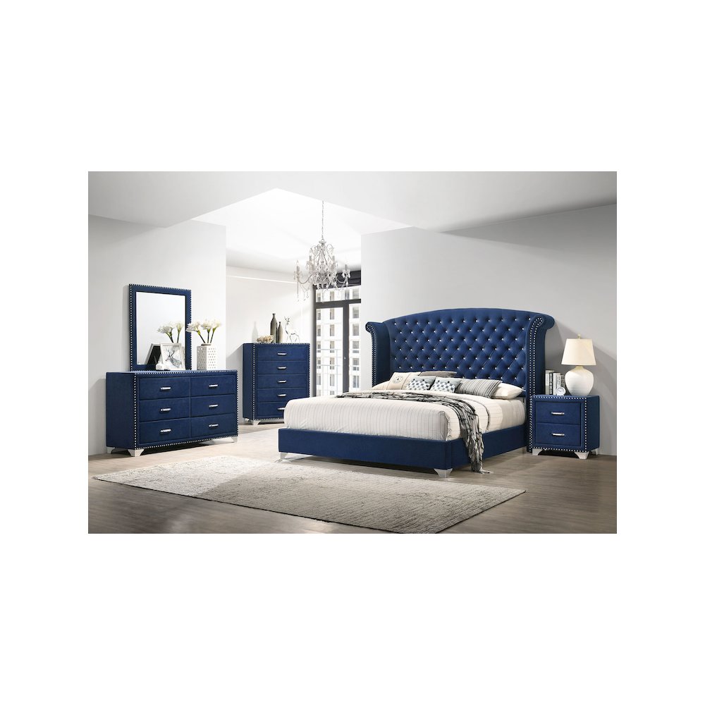 Melody 4-piece Eastern King Bedroom Set Pacific Blue. Picture 4