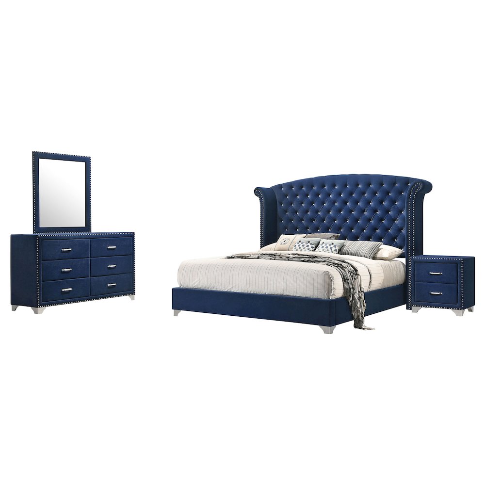 Melody 4-piece Eastern King Bedroom Set Pacific Blue. Picture 1