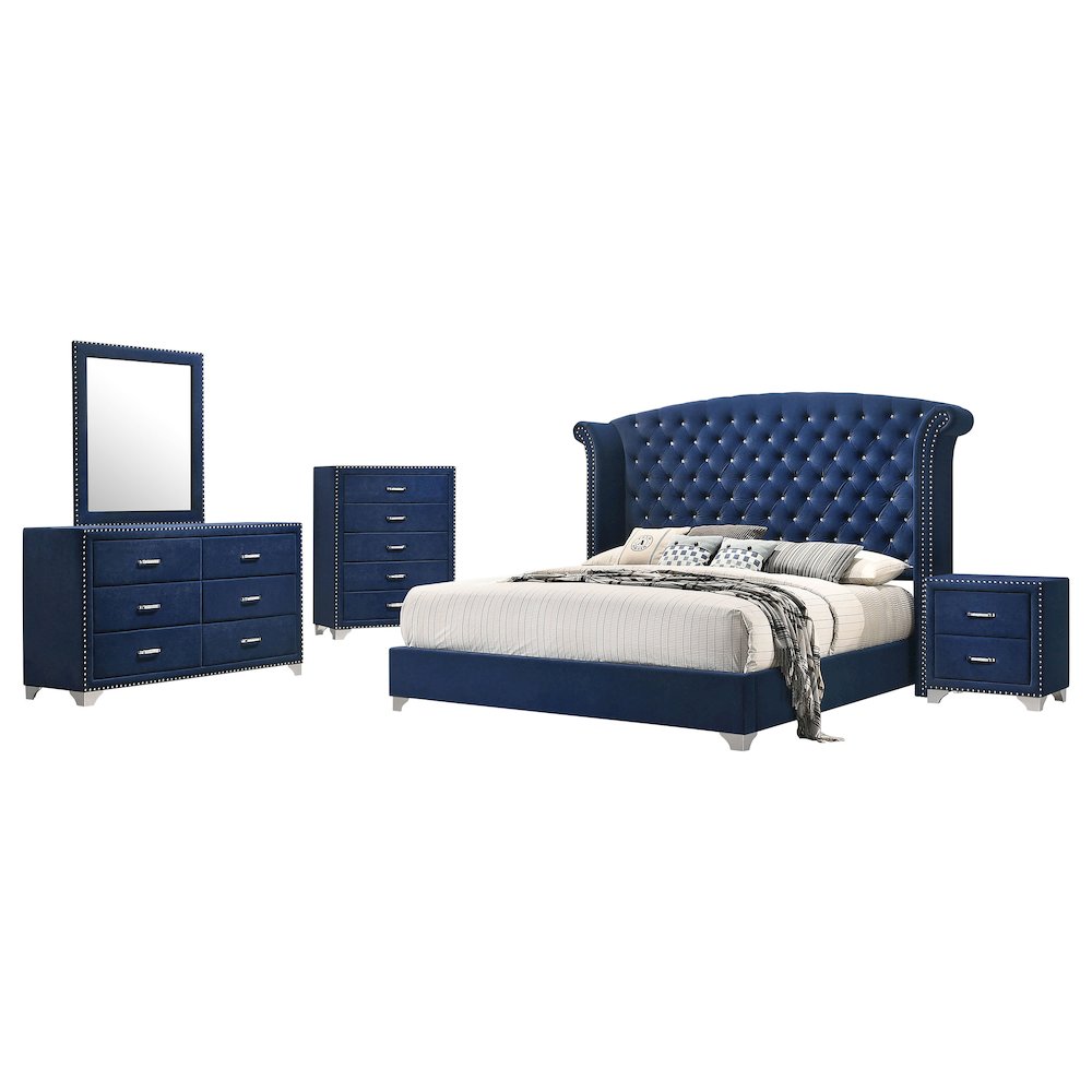 Melody 5-piece Eastern King Bedroom Set Pacific Blue. Picture 1