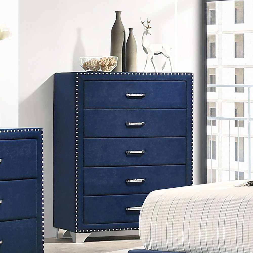 Melody 5-drawer Bedroom Chest Pacific Blue. Picture 3
