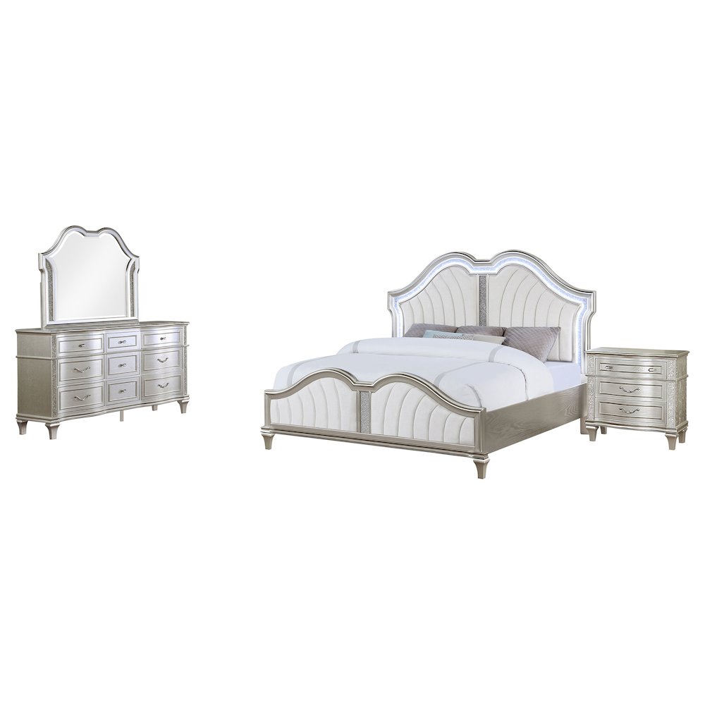 Evangeline 4-piece Queen Bedroom Set Silver Oak. Picture 1