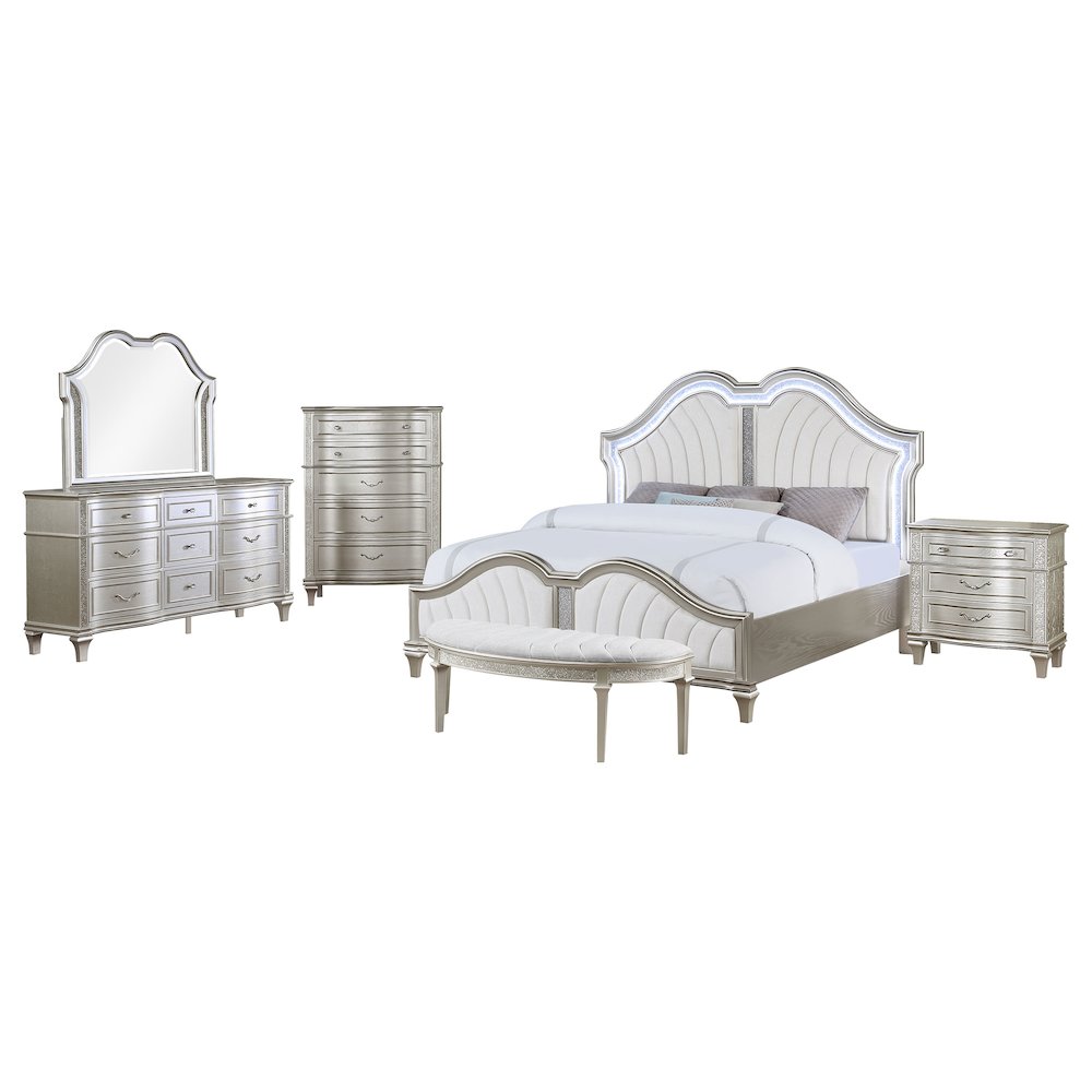 Evangeline 5-piece Queen Bedroom Set Silver Oak. Picture 1