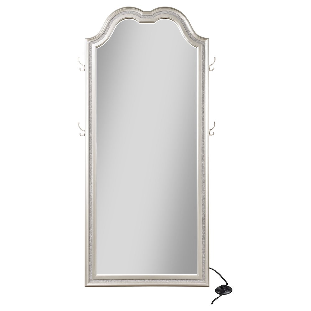Evangeline Full Length LED Light Floor Mirror Silver Oak. Picture 3