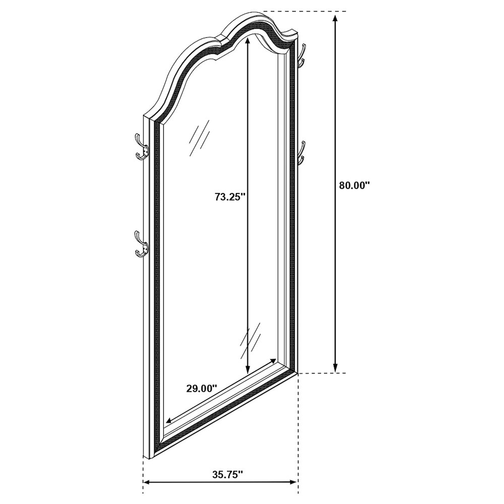 Evangeline Full Length LED Light Floor Mirror Silver Oak. Picture 11