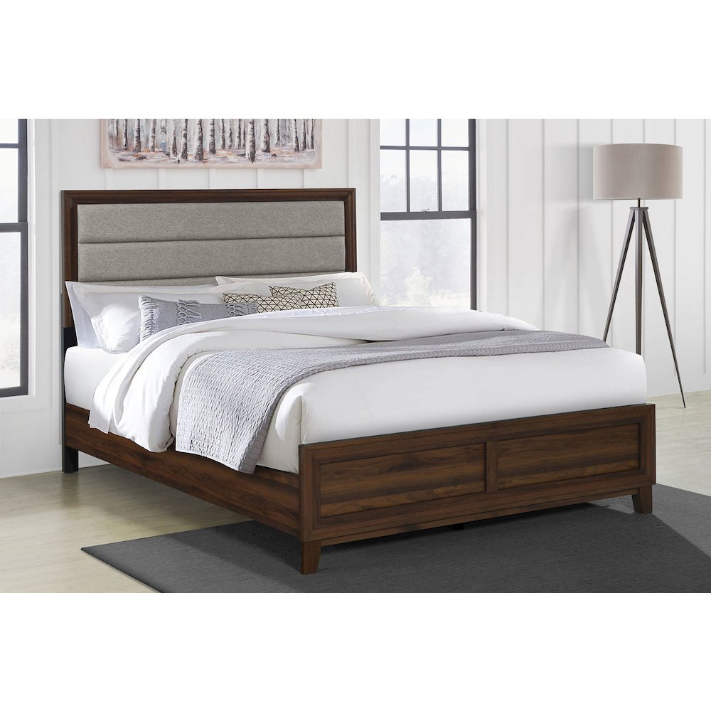 Welsley 50-inch Upholstered California King Bed Walnut. Picture 2