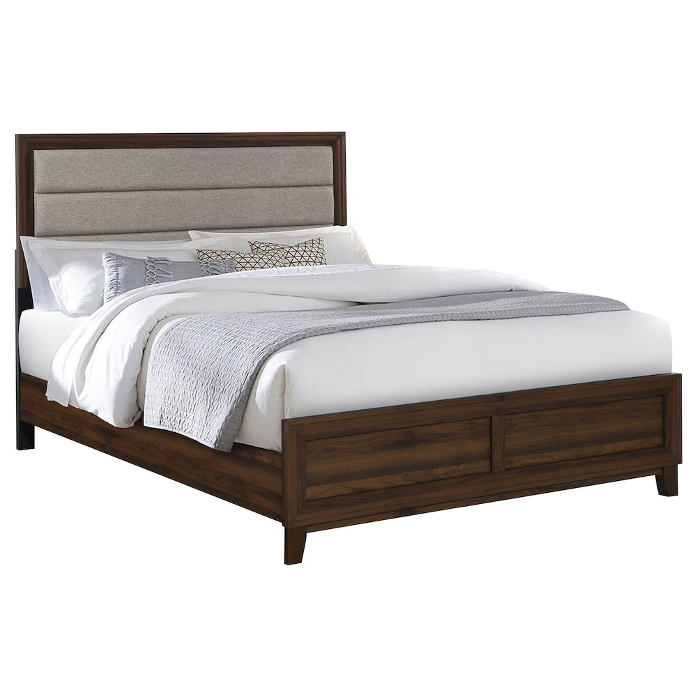Welsley 50-inch Upholstered California King Bed Walnut. Picture 3