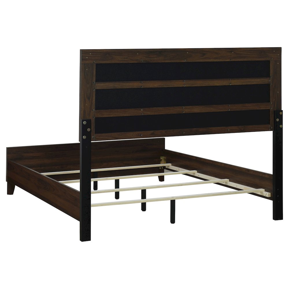Welsley 50-inch Upholstered California King Bed Walnut. Picture 4