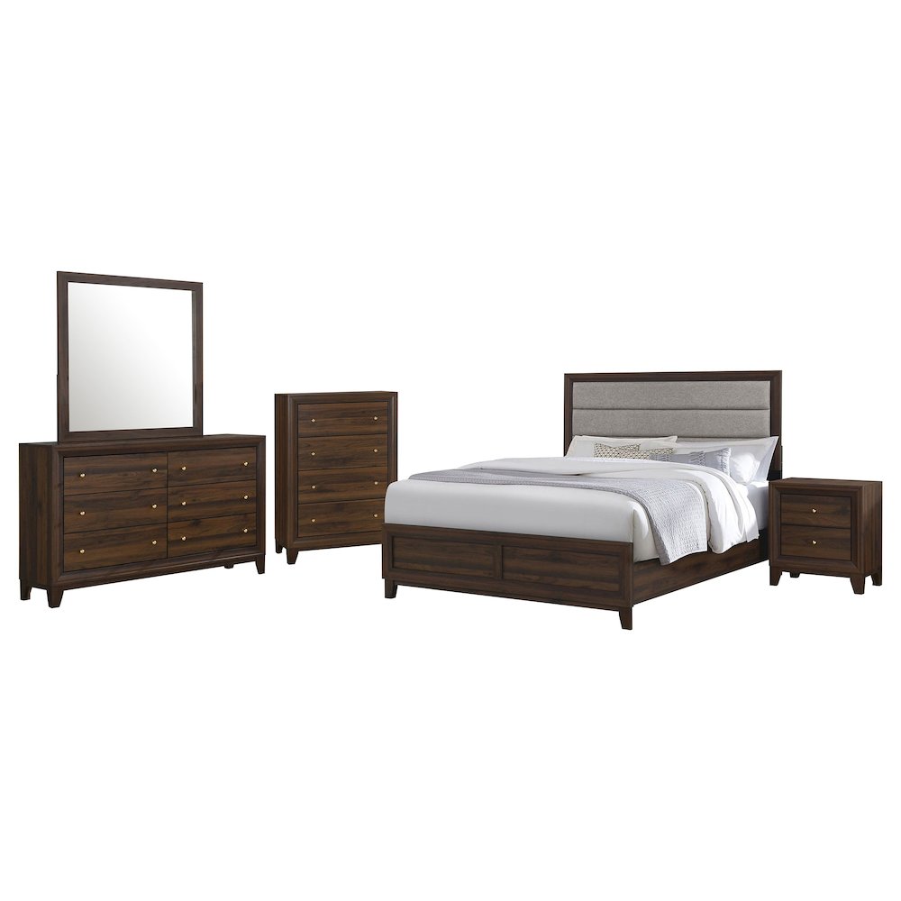 Welsley 5-piece Queen Bedroom Set Walnut. Picture 1