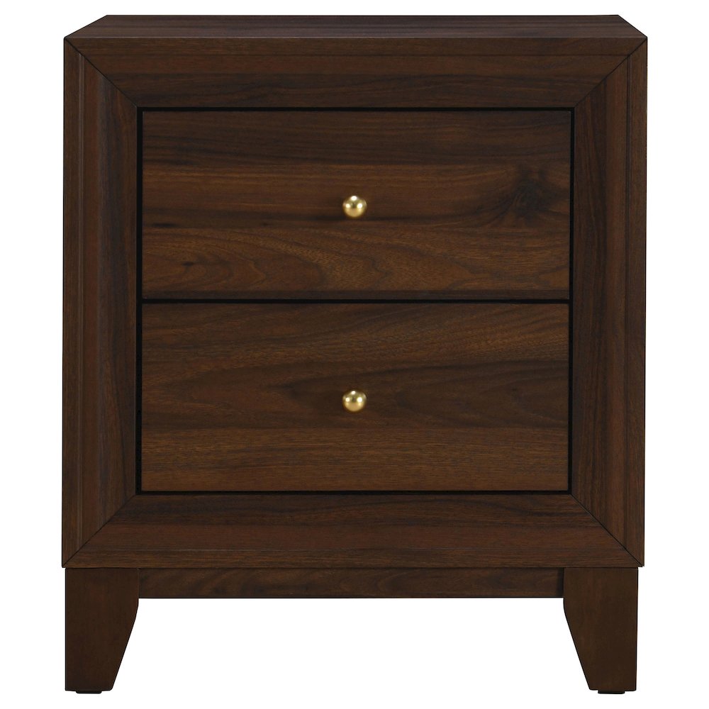 Welsley 2-drawer Nightstand Bedside Table Walnut. Picture 2