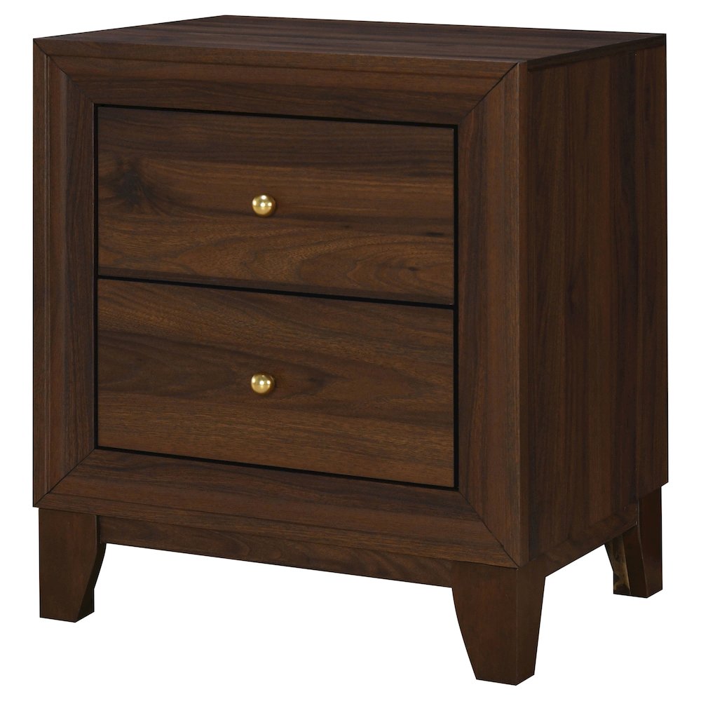 Welsley 2-drawer Nightstand Bedside Table Walnut. Picture 3