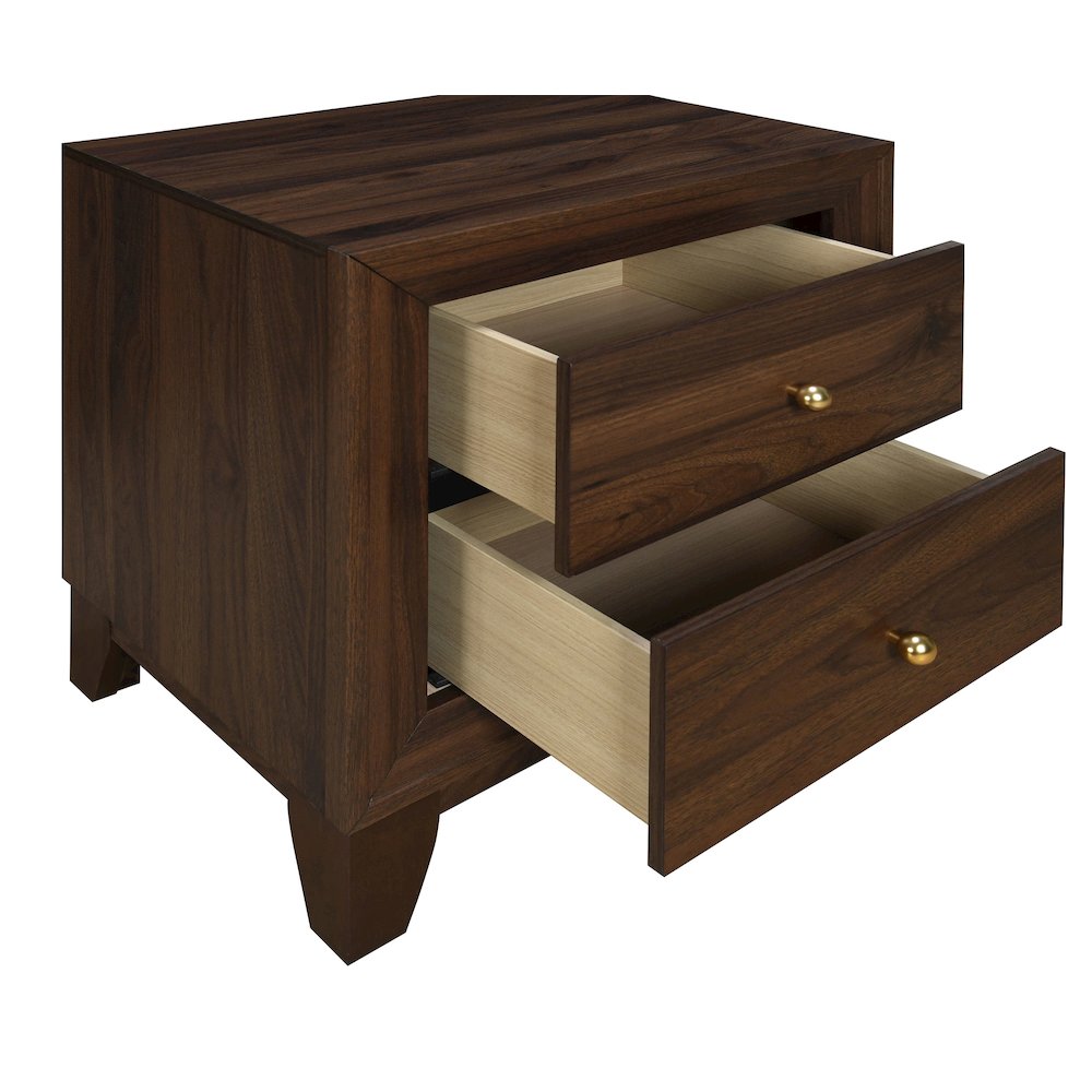 Welsley 2-drawer Nightstand Bedside Table Walnut. Picture 12
