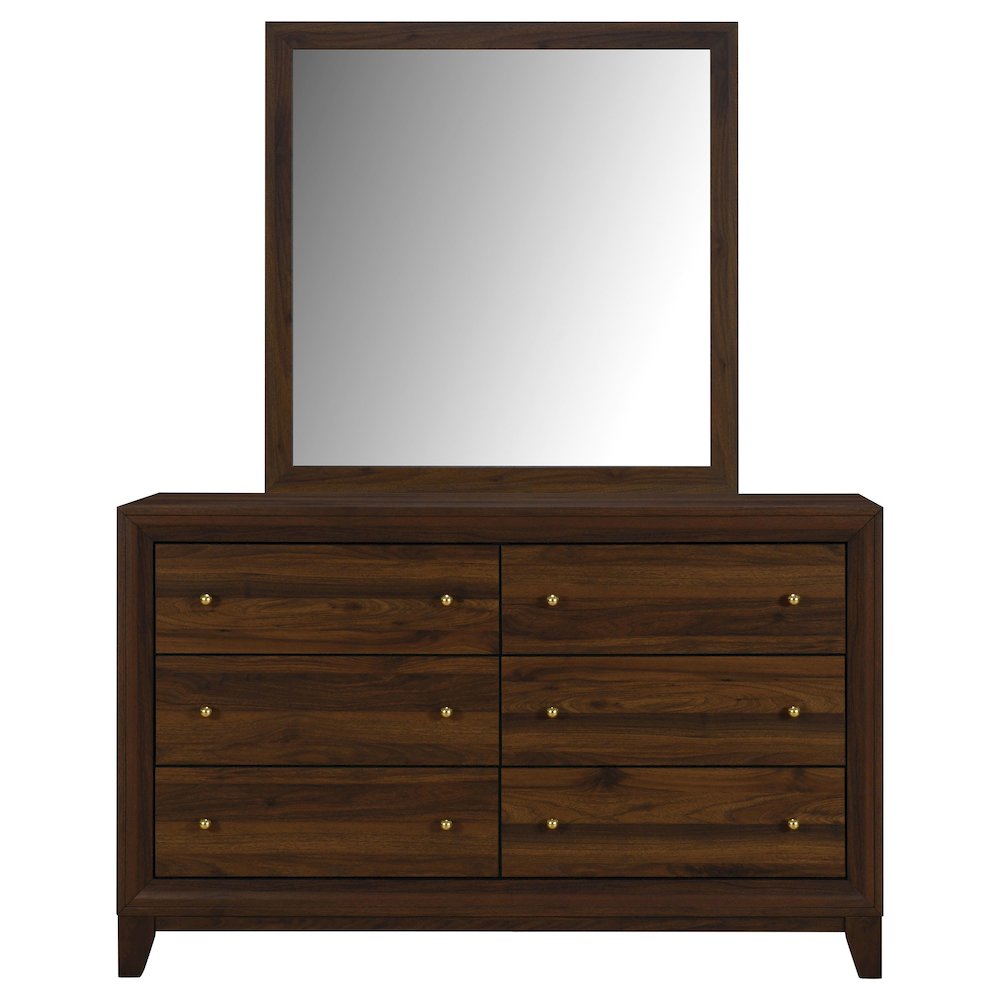 Welsley 6-drawer Dresser and Mirror Walnut. Picture 2
