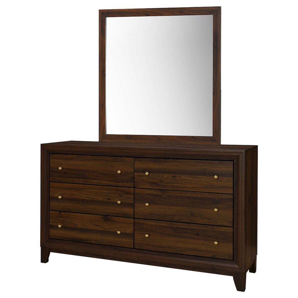 Welsley 6-drawer Dresser and Mirror Walnut. Picture 3