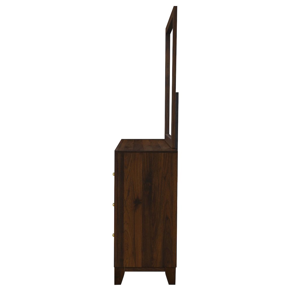 Welsley 6-drawer Dresser and Mirror Walnut. Picture 4