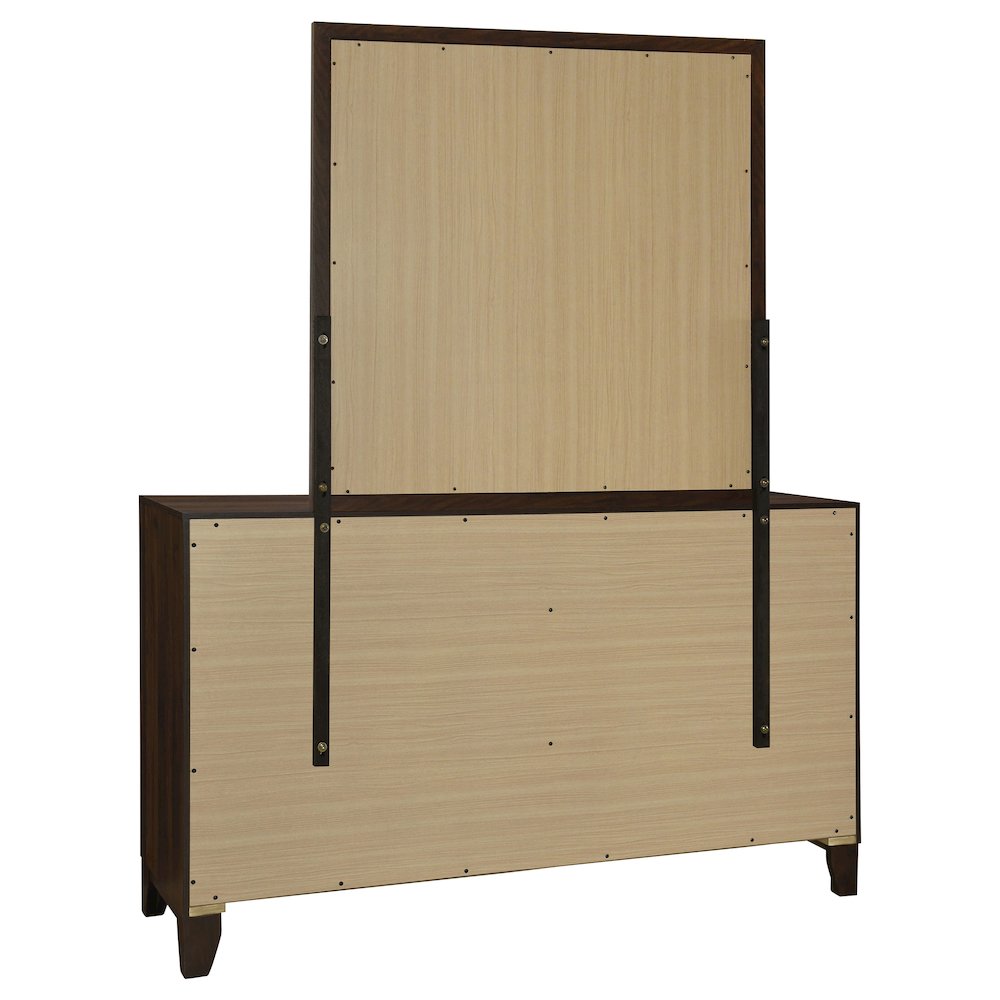 Welsley 6-drawer Dresser and Mirror Walnut. Picture 5
