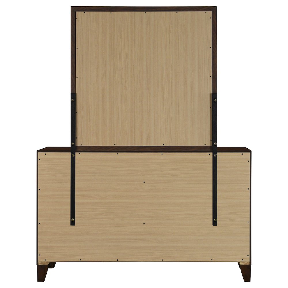 Welsley 6-drawer Dresser and Mirror Walnut. Picture 6