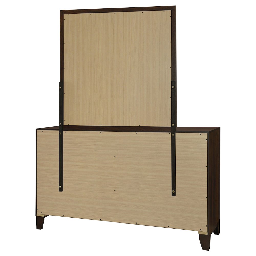 Welsley 6-drawer Dresser and Mirror Walnut. Picture 7