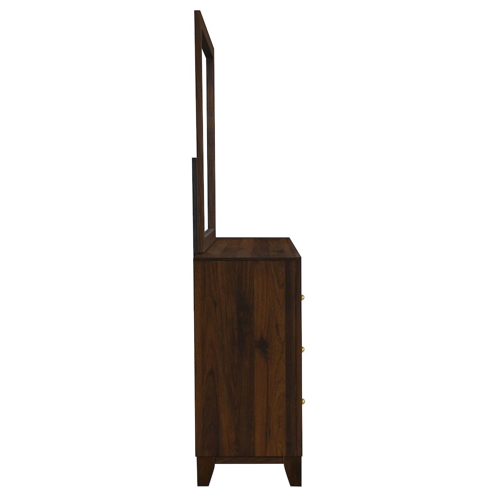 Welsley 6-drawer Dresser and Mirror Walnut. Picture 8