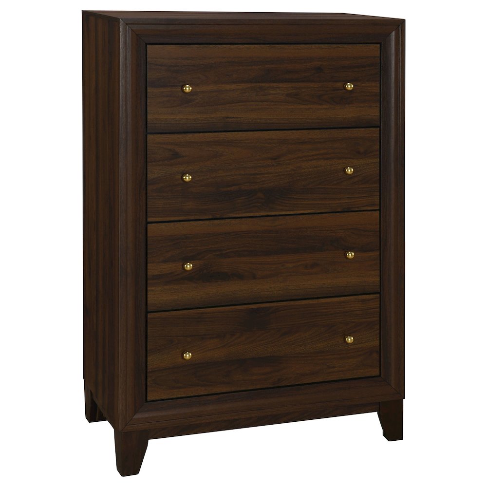 Welsley 4-drawer Chest of Drawers Walnut. Picture 1