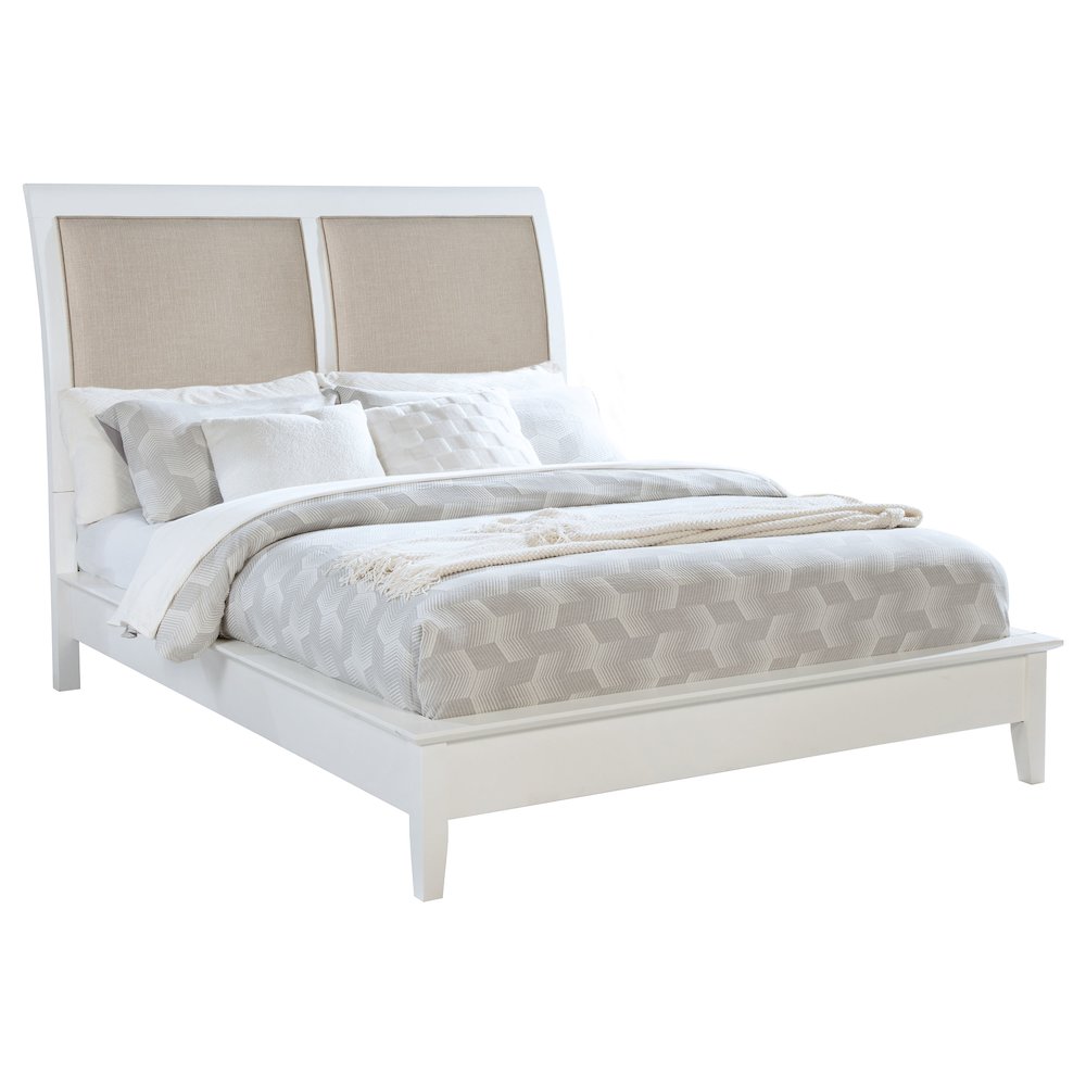 Bexhill 56-inch Upholstered Queen Panel Bed White. Picture 3