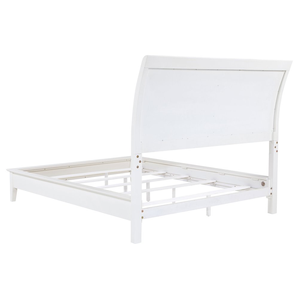 Bexhill 56-inch Upholstered Queen Panel Bed White. Picture 4