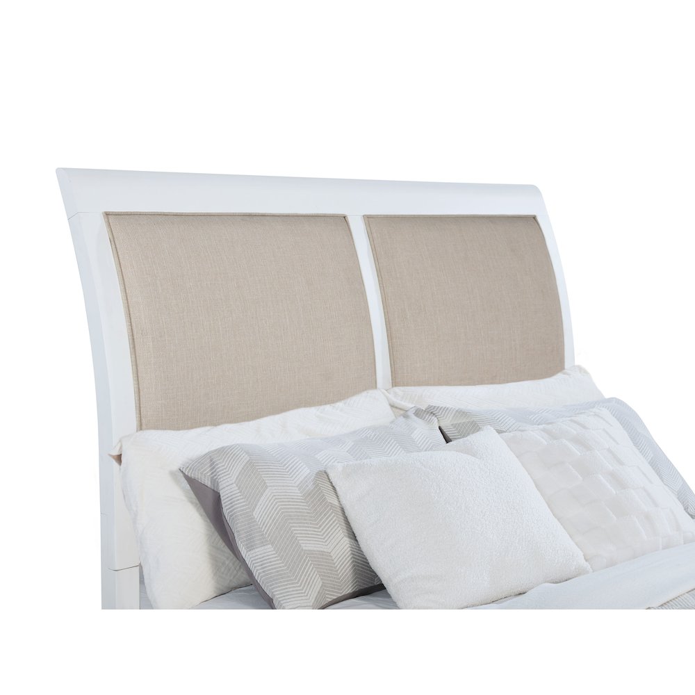 Bexhill 56-inch Upholstered Queen Panel Bed White. Picture 9