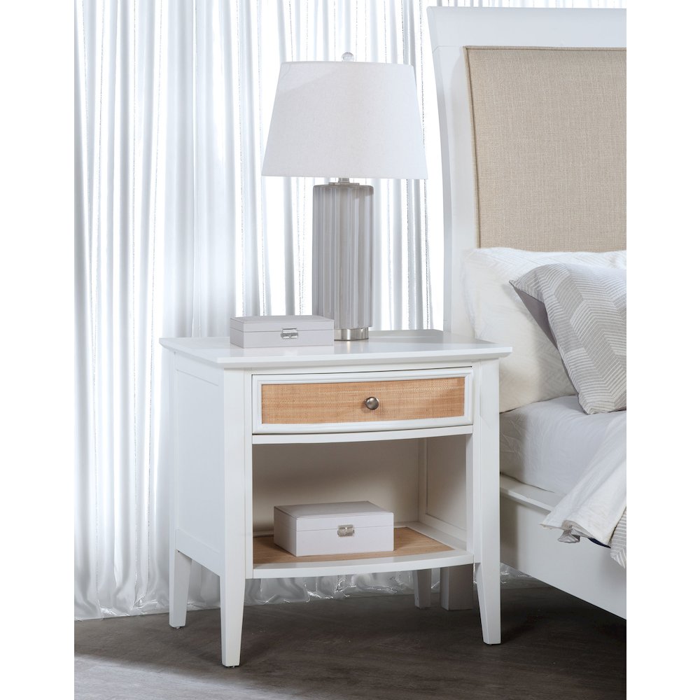 Bexhill 1-drawer Nightstand Bedside Table White. Picture 10