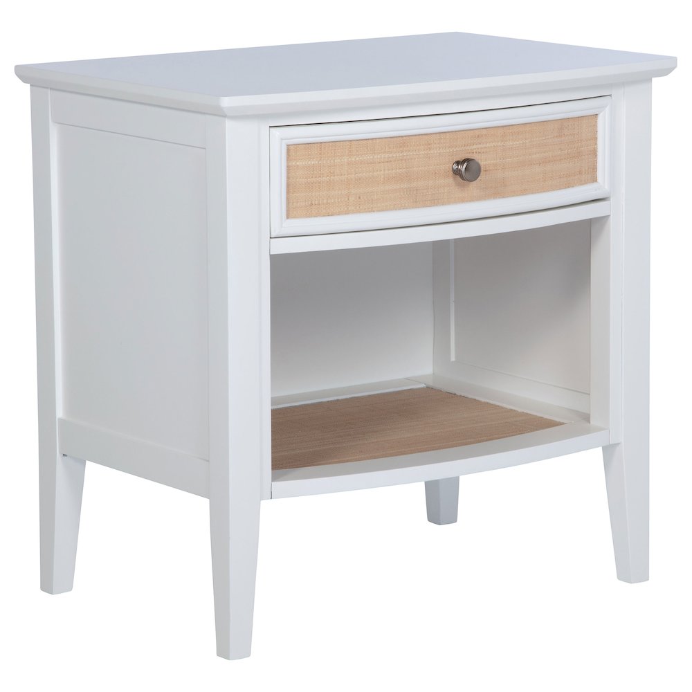 Bexhill 1-drawer Nightstand Bedside Table White. Picture 1