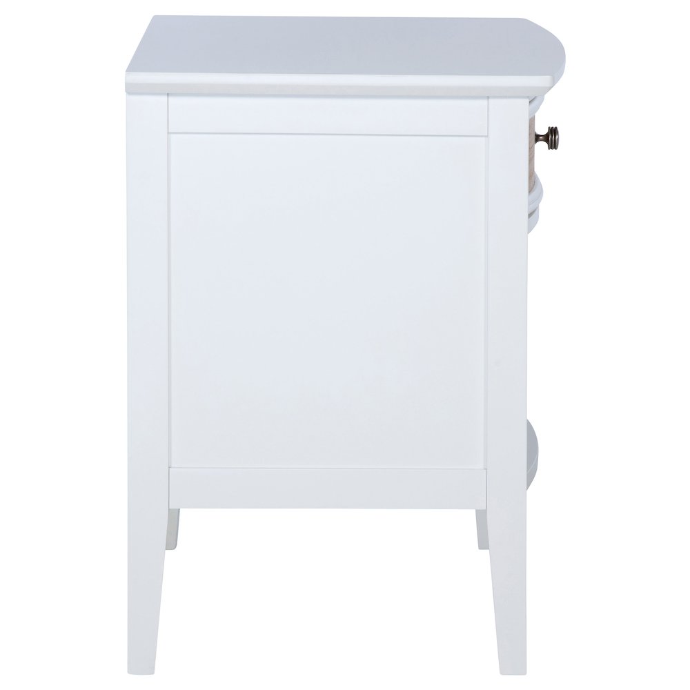 Bexhill 1-drawer Nightstand Bedside Table White. Picture 9