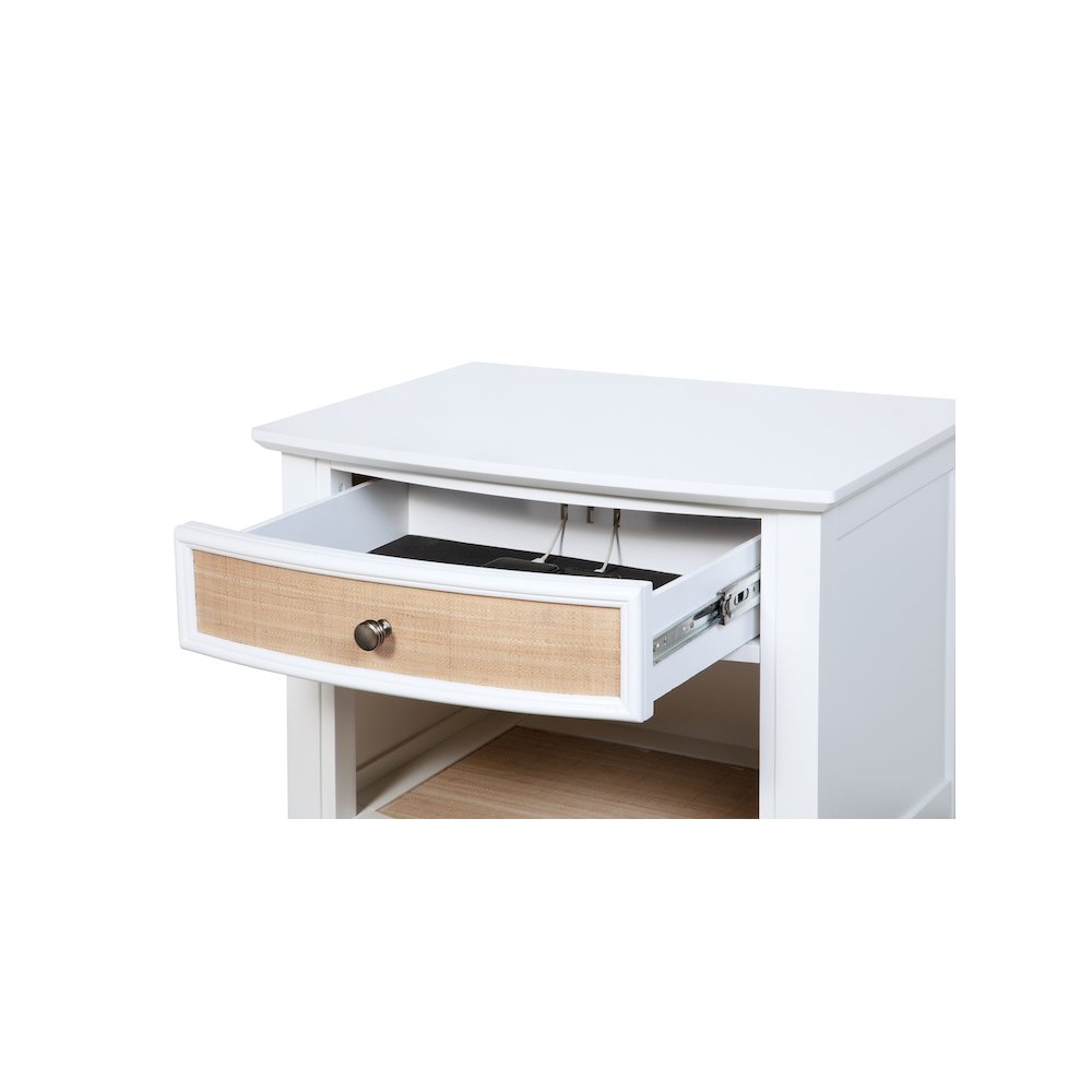 Bexhill 1-drawer Nightstand Bedside Table White. Picture 15