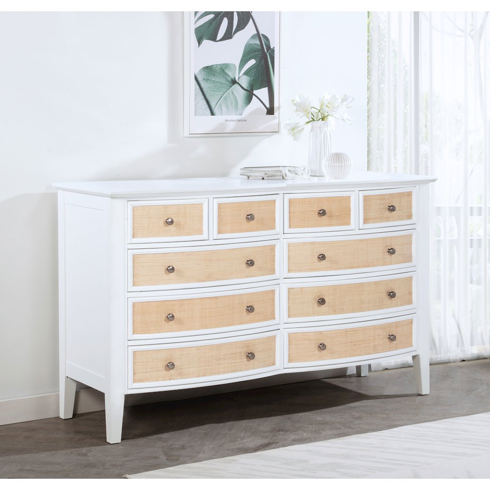 Bexhill 10-drawer Dresser Cabinet White. Picture 10