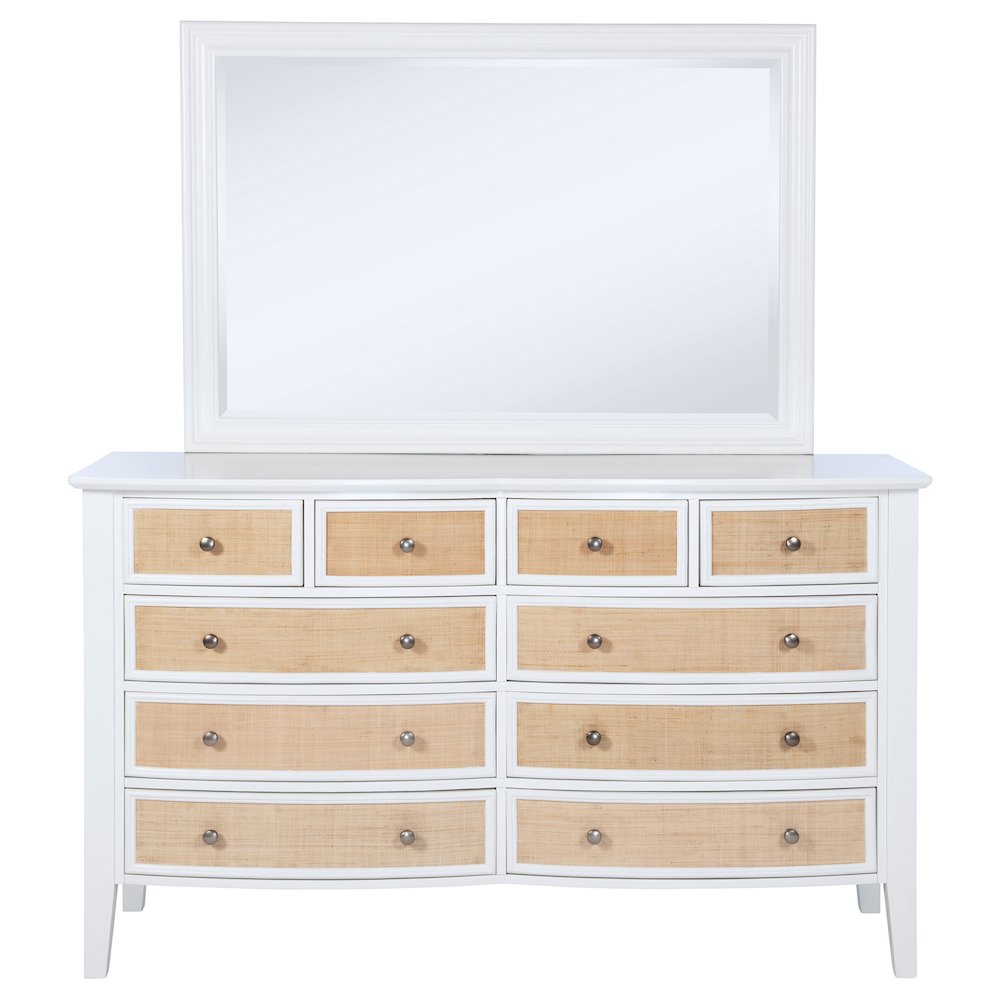 Bexhill 10-drawer Dresser and Mirror White. Picture 3