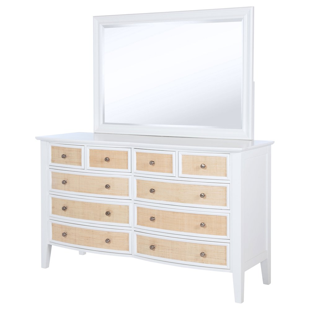 Bexhill 10-drawer Dresser and Mirror White. Picture 4